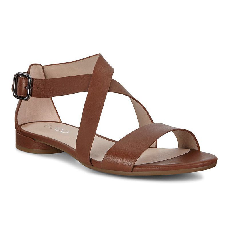 Women Ecco W Flat Sandal Ii - Sandals Brown - India CETBIQ728